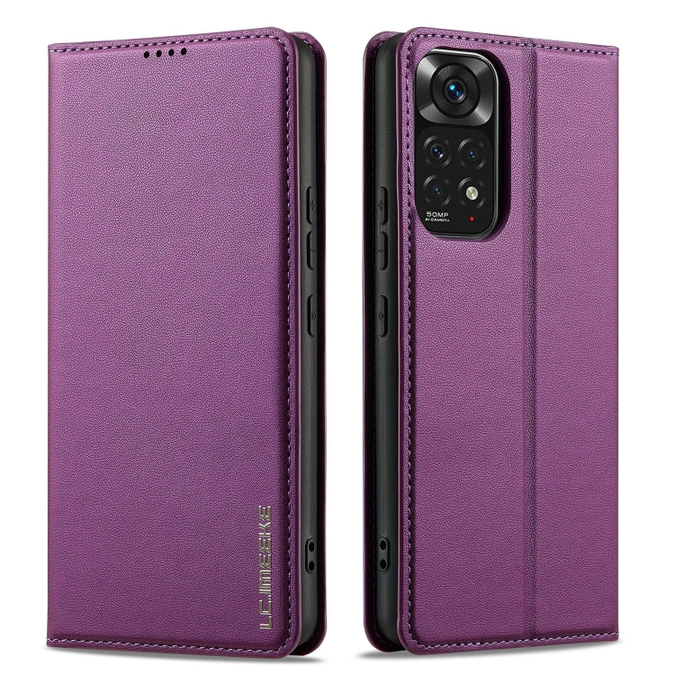 For Redmi Note 12 Pro 4G LC.IMEEKE L1 Series Frosted Fine Texture PU Phone Case(Purple)