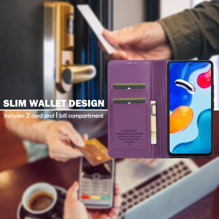 For Redmi Note 12 Pro 4G LC.IMEEKE L1 Series Frosted Fine Texture PU Phone Case(Purple)
