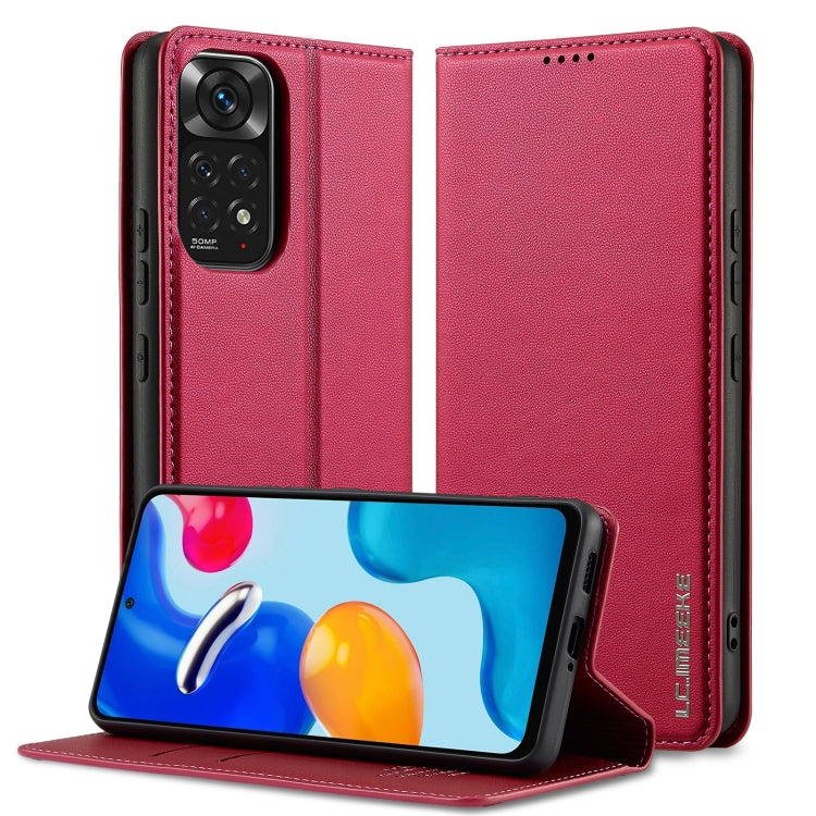 For Redmi Note 12 Pro 4G LC.IMEEKE L1 Series Frosted Fine Texture PU Phone Case(Red)