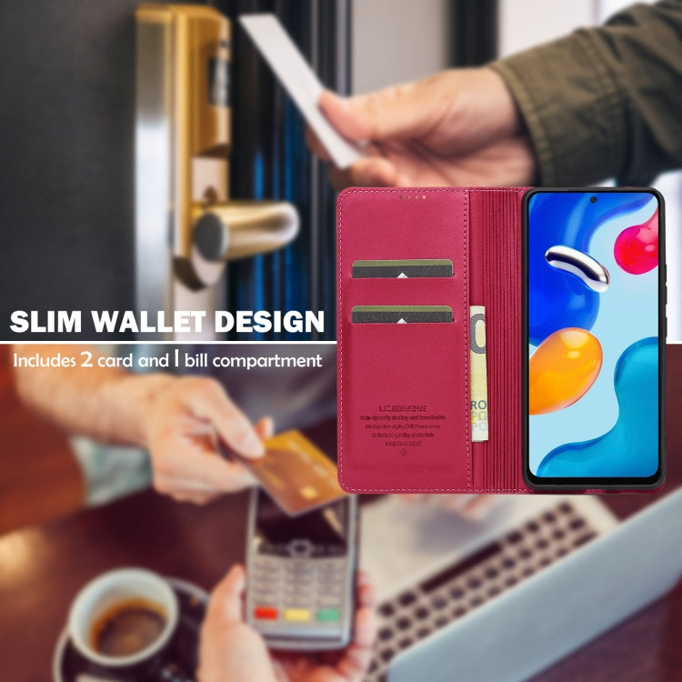 For Redmi Note 12 Pro 4G LC.IMEEKE L1 Series Frosted Fine Texture PU Phone Case(Red)