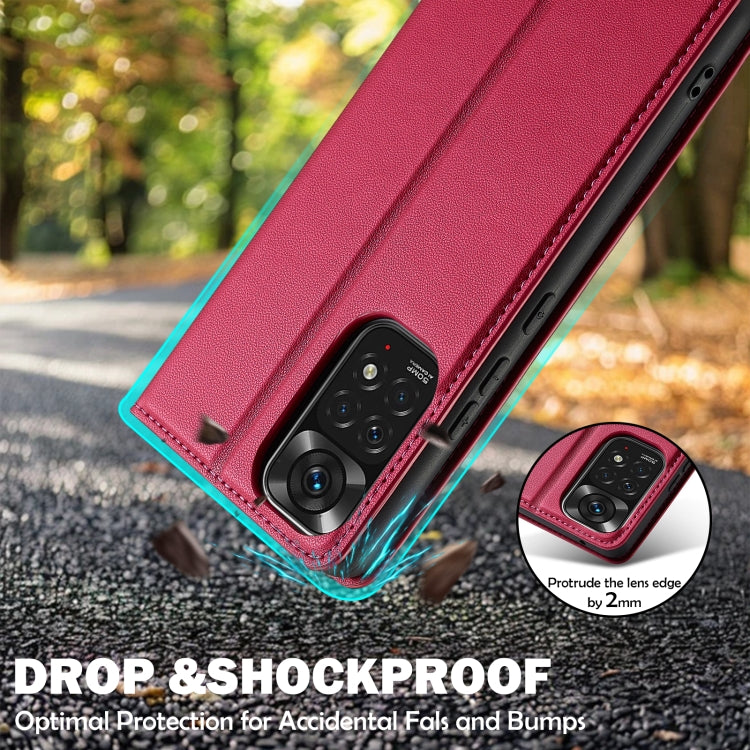For Redmi Note 12 Pro 4G LC.IMEEKE L1 Series Frosted Fine Texture PU Phone Case(Red)