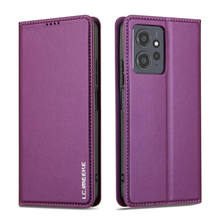 For Redmi Note 12 4G Global LC.IMEEKE L1 Series Frosted Fine Texture PU Phone Case(Purple)