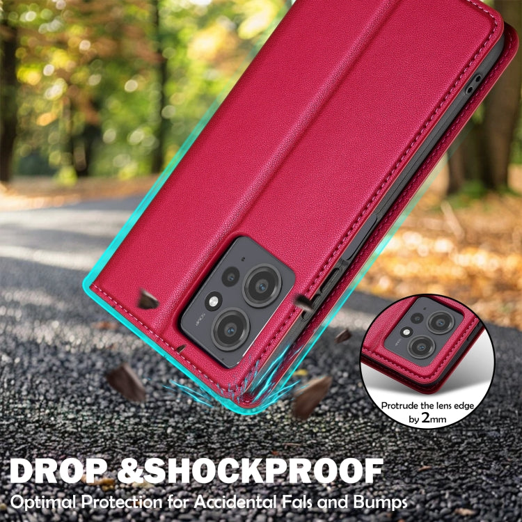 For Redmi Note 12 4G Global LC.IMEEKE L1 Series Frosted Fine Texture PU Phone Case(Red)
