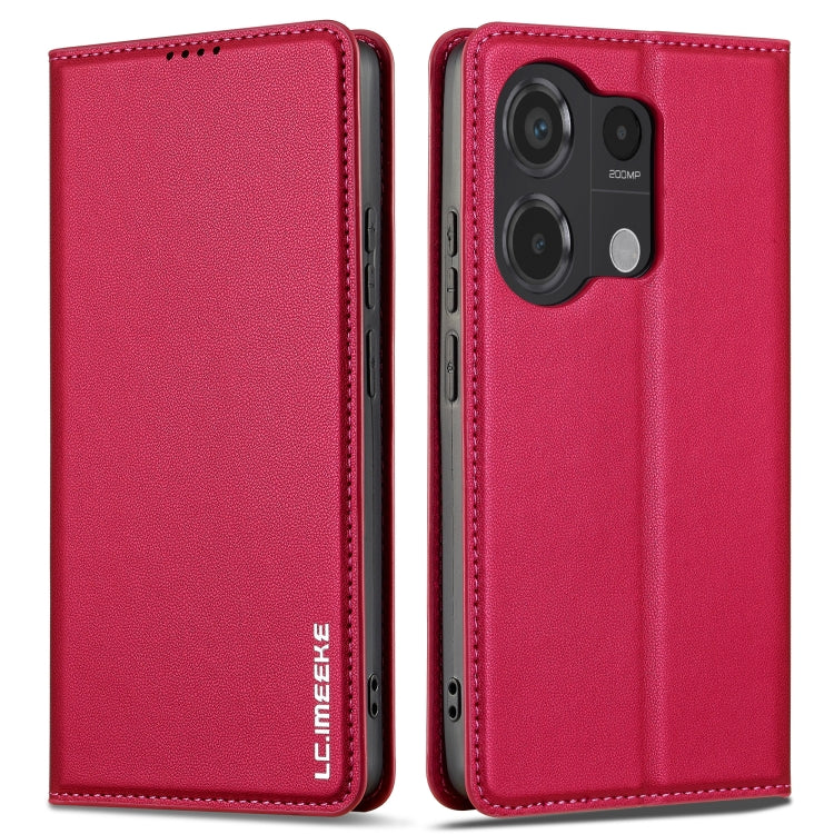 For Redmi Note 13 Pro 4G LC.IMEEKE L1 Series Frosted Fine Texture PU Phone Case(Red)
