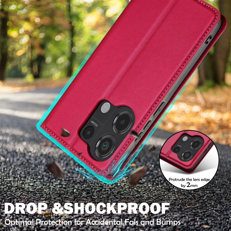 For Redmi Note 13 Pro 4G LC.IMEEKE L1 Series Frosted Fine Texture PU Phone Case(Red)
