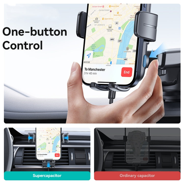 USAMS CD229 15W Accurate Aligment Wireless Charging Car Phone Holder with Suction Cup(Black)