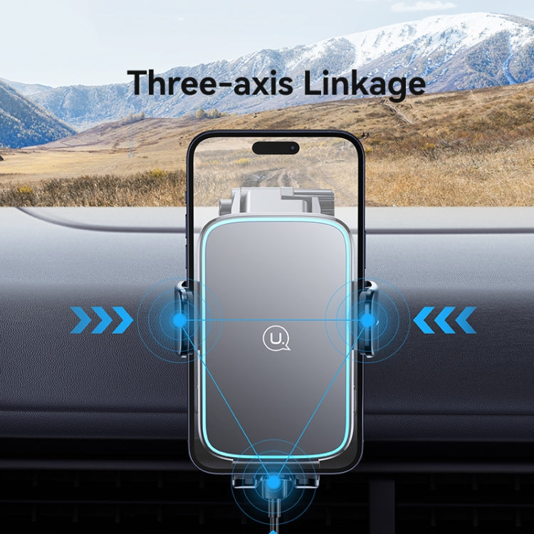 USAMS CD229 15W Accurate Aligment Wireless Charging Car Phone Holder with Suction Cup(Black)