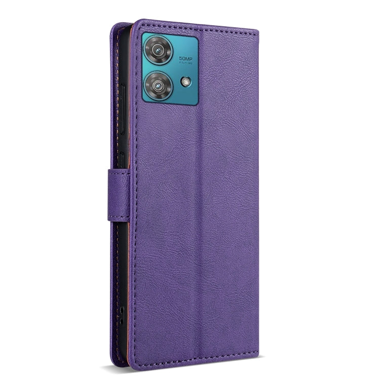For Motorola Edge 40 Neo N.BEKUS CSJ-P1 Solid Color Leather Phone Case(Purple)