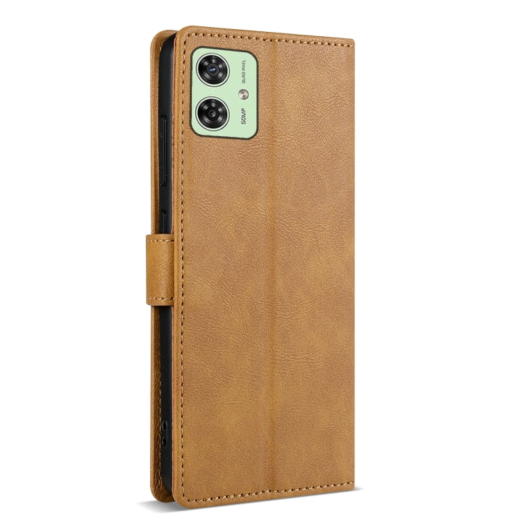 For Motorola Moto G14 N.BEKUS CSJ-P1 Solid Color Leather Phone Case(Brown)