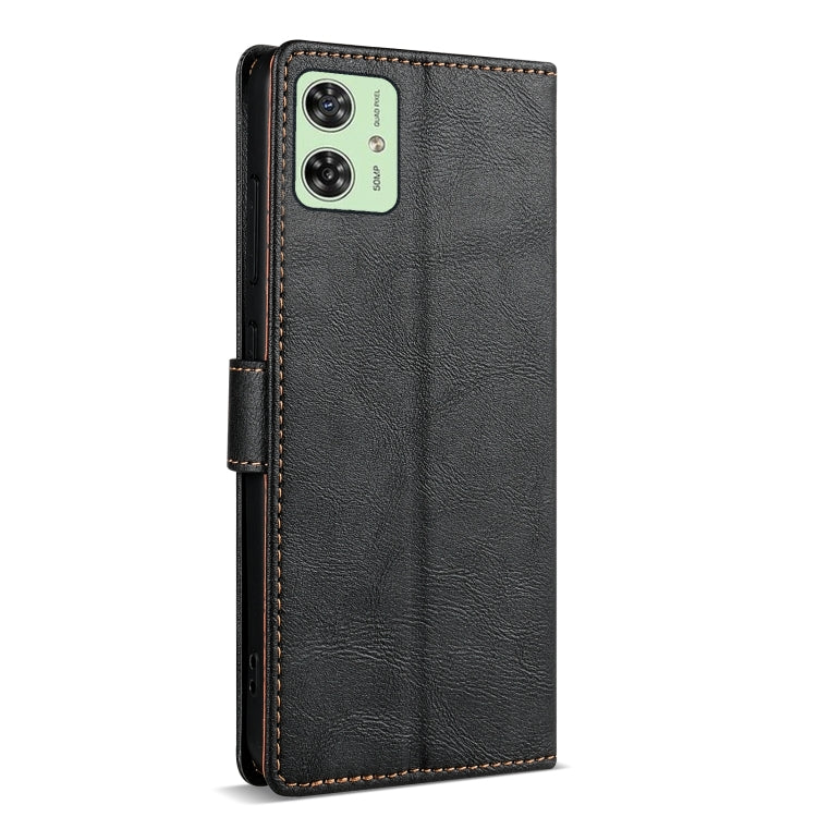 For Motorola Moto G14 N.BEKUS CSJ-P1 Solid Color Leather Phone Case(Black)