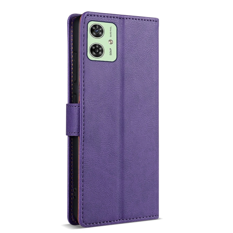 For Motorola Moto G14 N.BEKUS CSJ-P1 Solid Color Leather Phone Case(Purple)