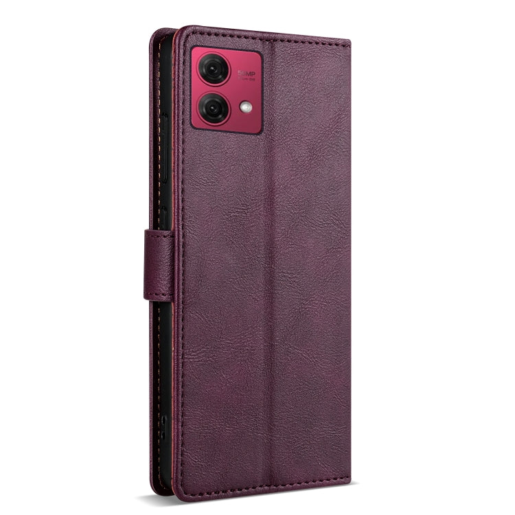 For Motorola Moto G84 N.BEKUS CSJ-P1 Solid Color Leather Phone Case(Wine Red)