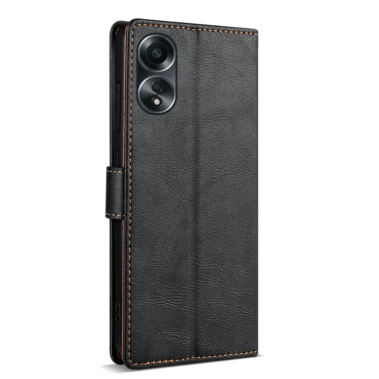 For OPPO A78 5G N.BEKUS CSJ-P1 Solid Color Leather Phone Case(Black)