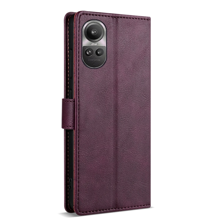 For OPPO Reno10 Pro 5G / Reno10 5G Global N.BEKUS CSJ-P1 Solid Color Leather Phone Case(Wine Red)