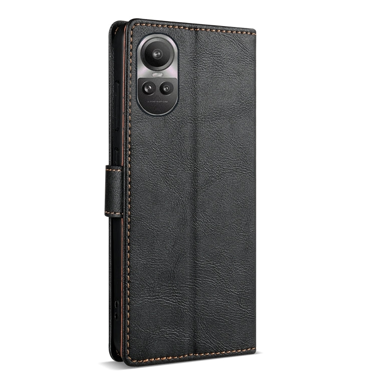 For OPPO Reno10 Pro 5G / Reno10 5G Global N.BEKUS CSJ-P1 Solid Color Leather Phone Case(Black)