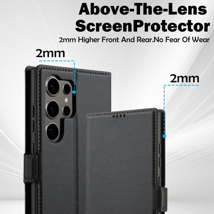 For Samsung Galaxy S23 Ultra 5G LC.IMEEKE L1 Series Frosted Fine Texture PU Phone Case(Black)