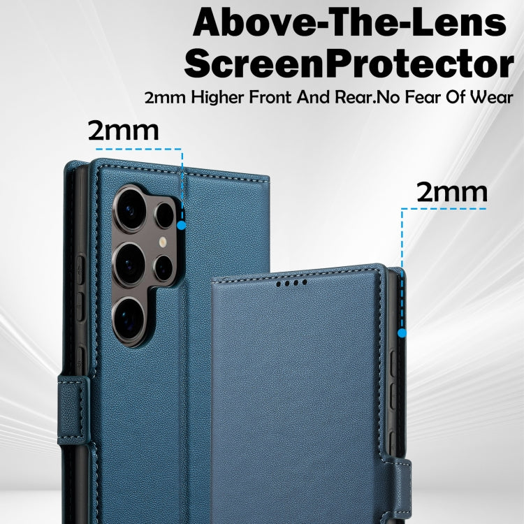 For Samsung Galaxy S23 Ultra 5G LC.IMEEKE L1 Series Frosted Fine Texture PU Phone Case(Blue)