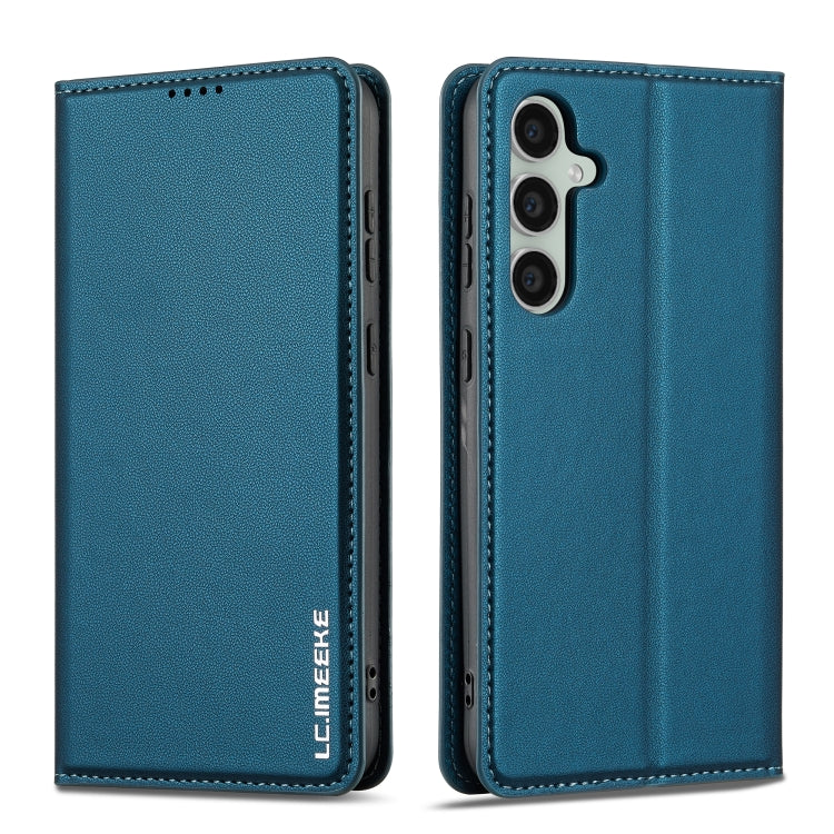 For Samsung Galaxy S23 5G LC.IMEEKE L1 Series Frosted Fine Texture PU Phone Case(Blue)