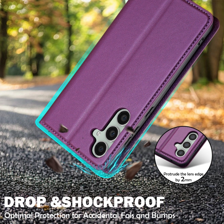 For Samsung Galaxy S23 5G LC.IMEEKE L1 Series Frosted Fine Texture PU Phone Case(Purple)