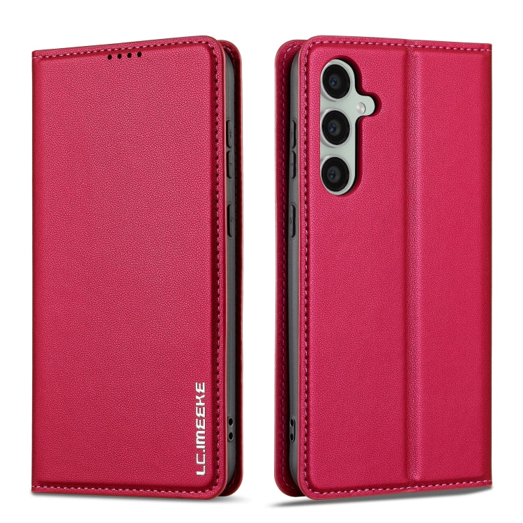 For Samsung Galaxy S23 5G LC.IMEEKE L1 Series Frosted Fine Texture PU Phone Case(Red)