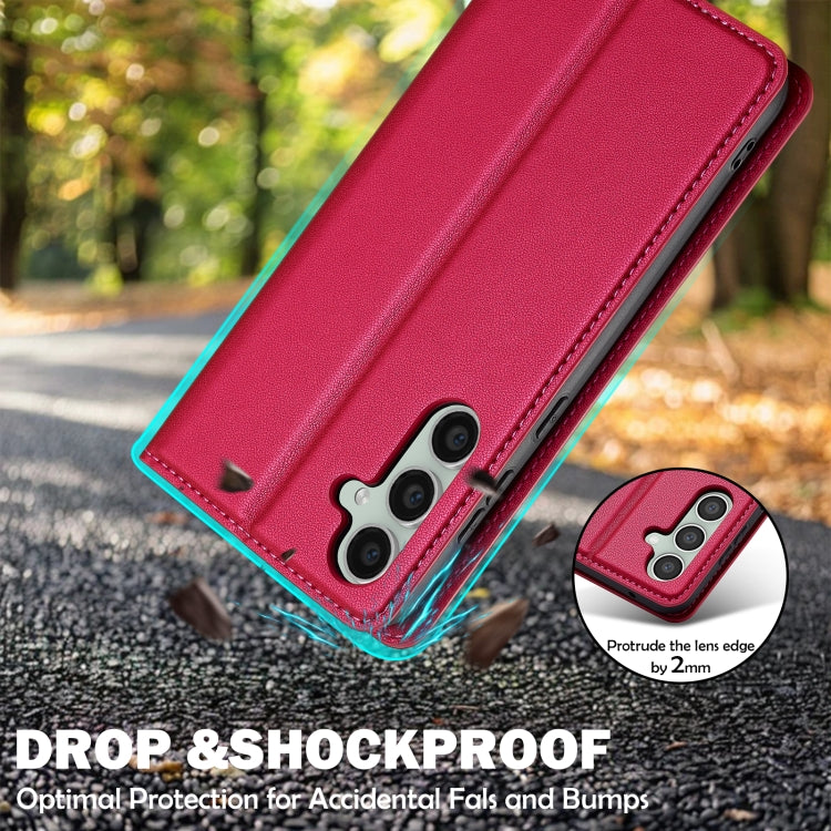 For Samsung Galaxy S23 5G LC.IMEEKE L1 Series Frosted Fine Texture PU Phone Case(Red)