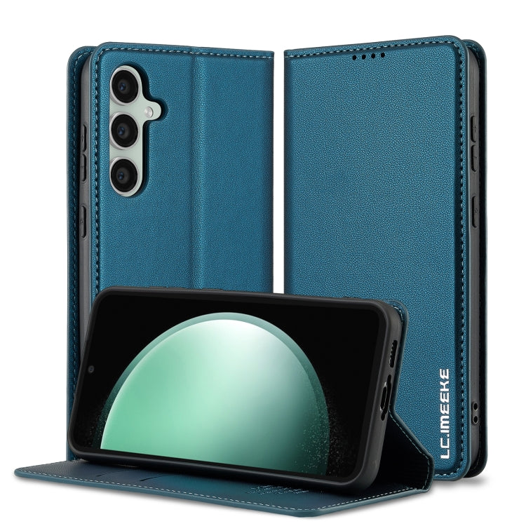For Samsung Galaxy S23+ 5G LC.IMEEKE L1 Series Frosted Fine Texture PU Phone Case(Blue)