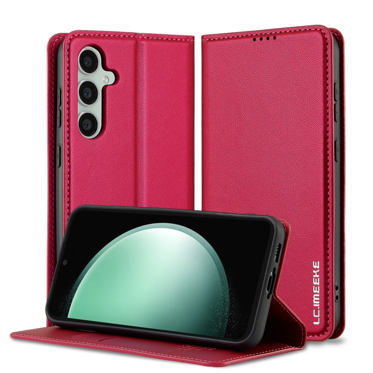 For Samsung Galaxy S23+ 5G LC.IMEEKE L1 Series Frosted Fine Texture PU Phone Case(Red)