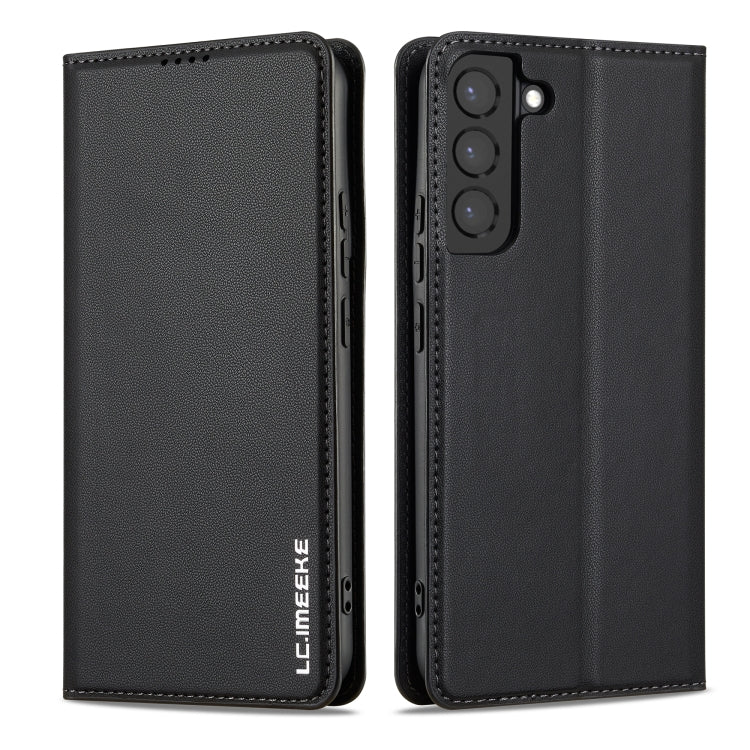 For Samsung Galaxy S21 5G LC.IMEEKE L1 Series Frosted Fine Texture PU Phone Case(Black)