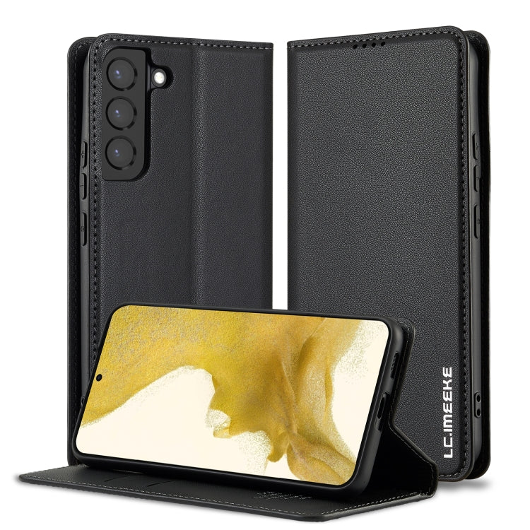 For Samsung Galaxy S21 5G LC.IMEEKE L1 Series Frosted Fine Texture PU Phone Case(Black)