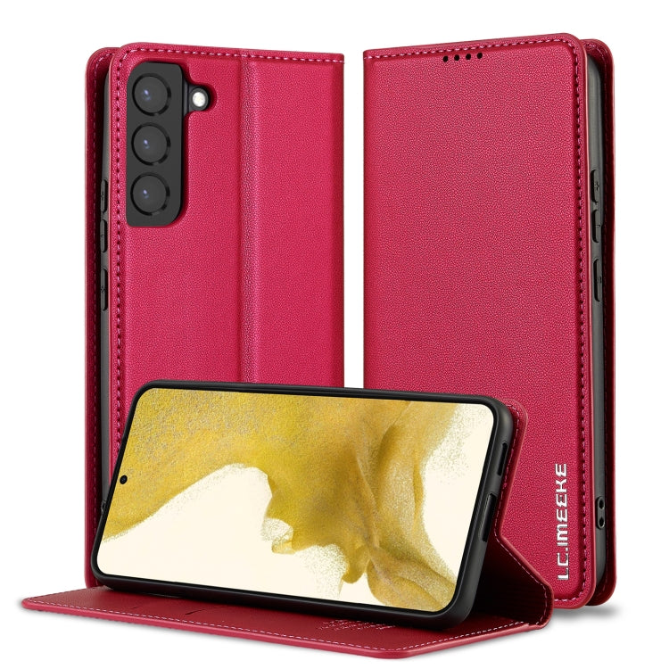 For Samsung Galaxy S21+ 5G LC.IMEEKE L1 Series Frosted Fine Texture PU Phone Case(Red)