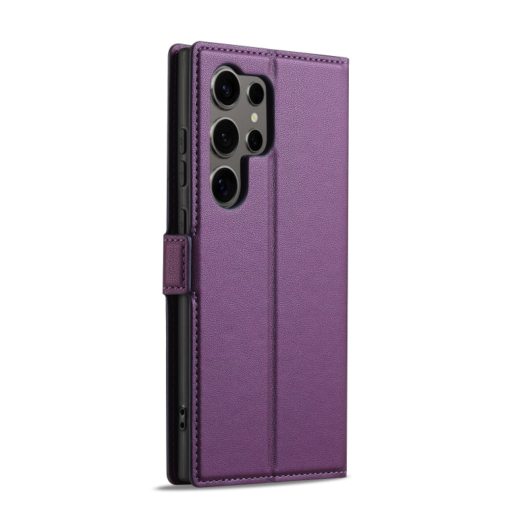 For Samsung Galaxy S25 Ultra 5G LC.IMEEKE L1 Series Frosted Fine Texture PU Phone Case(Purple)
