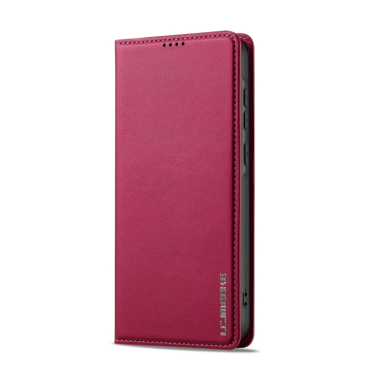 For Samsung Galaxy S25+ 5G LC.IMEEKE L1 Series Frosted Fine Texture PU Phone Case(Red)