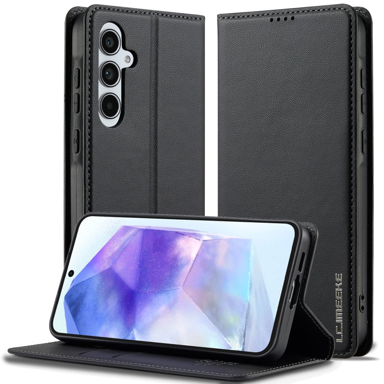 For Samsung Galaxy S25 5G LC.IMEEKE L1 Series Frosted Fine Texture PU Phone Case(Black)