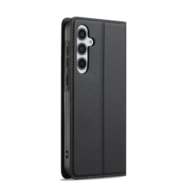 For Samsung Galaxy S25 5G LC.IMEEKE L1 Series Frosted Fine Texture PU Phone Case(Black)