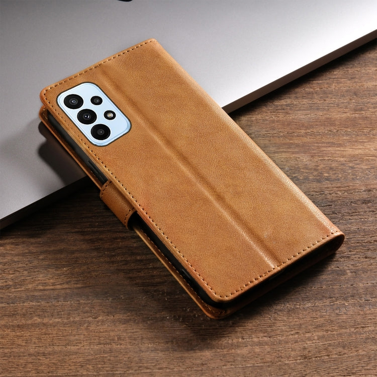For Samsung Galaxy A73 5G N.BEKUS CSJ-P1 Solid Color Leather Phone Case(Brown)