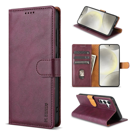 For Samsung Galaxy A24 4G N.BEKUS CSJ-P1 Solid Color Leather Phone Case(Wine Red)