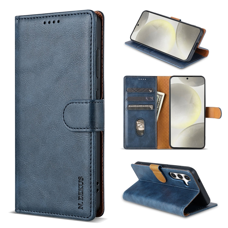 For Samsung Galaxy A55 N.BEKUS CSJ-P1 Solid Color Leather Phone Case(Blue)