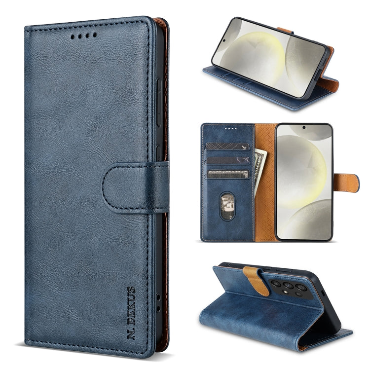 For Samsung Galaxy A34 5G N.BEKUS CSJ-P1 Solid Color Leather Phone Case(Blue)