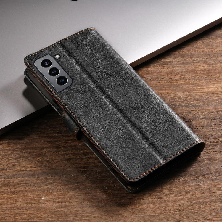 For Samsung Galaxy S22+ 5G N.BEKUS CSJ-P1 Solid Color Leather Phone Case(Black)