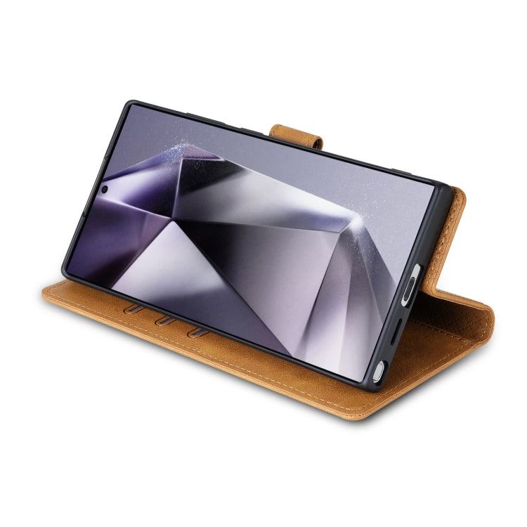 For Samsung Galaxy S22 Ultra 5G N.BEKUS CSJ-P1 Solid Color Leather Phone Case(Brown)
