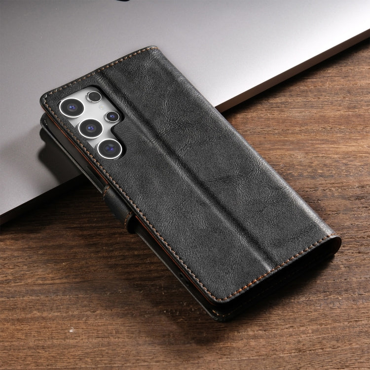 For Samsung Galaxy S22 Ultra 5G N.BEKUS CSJ-P1 Solid Color Leather Phone Case(Black)