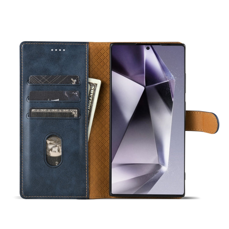 For Samsung Galaxy S22 Ultra 5G N.BEKUS CSJ-P1 Solid Color Leather Phone Case(Blue)