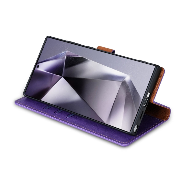For Samsung Galaxy S22 Ultra 5G N.BEKUS CSJ-P1 Solid Color Leather Phone Case(Purple)