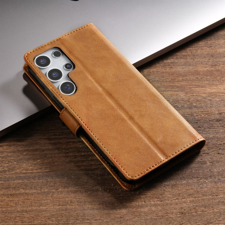 For Samsung Galaxy S21 Ultra 5G N.BEKUS CSJ-P1 Solid Color Leather Phone Case(Brown)