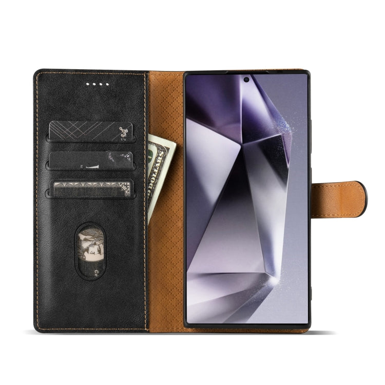 For Samsung Galaxy S21 Ultra 5G N.BEKUS CSJ-P1 Solid Color Leather Phone Case(Black)
