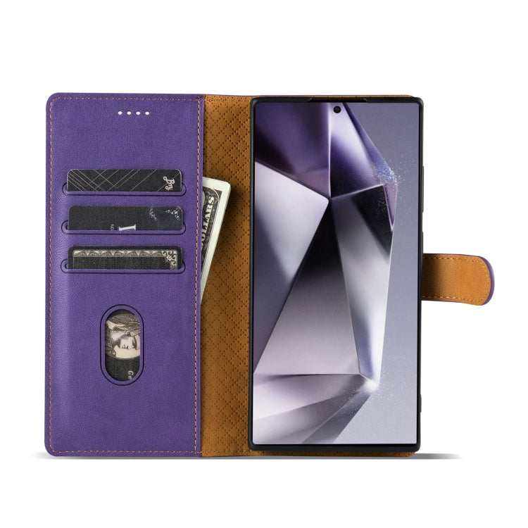 For Samsung Galaxy S21 Ultra 5G N.BEKUS CSJ-P1 Solid Color Leather Phone Case(Purple)