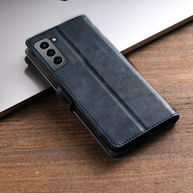 For Samsung Galaxy S21 FE 5G N.BEKUS CSJ-P1 Solid Color Leather Phone Case(Blue)