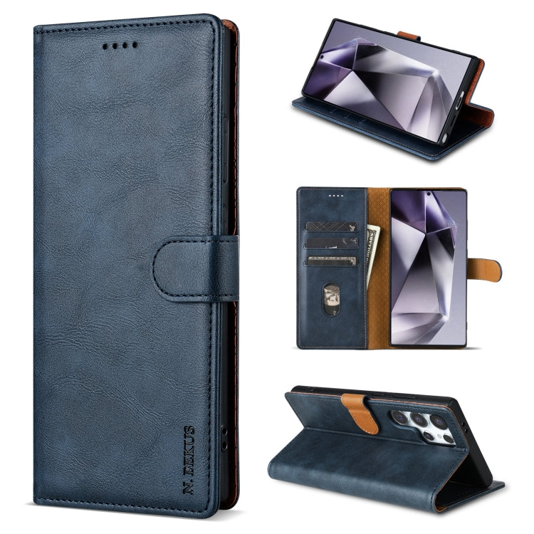 For Samsung Galaxy S23 Ultra 5G N.BEKUS CSJ-P1 Solid Color Leather Phone Case(Blue)