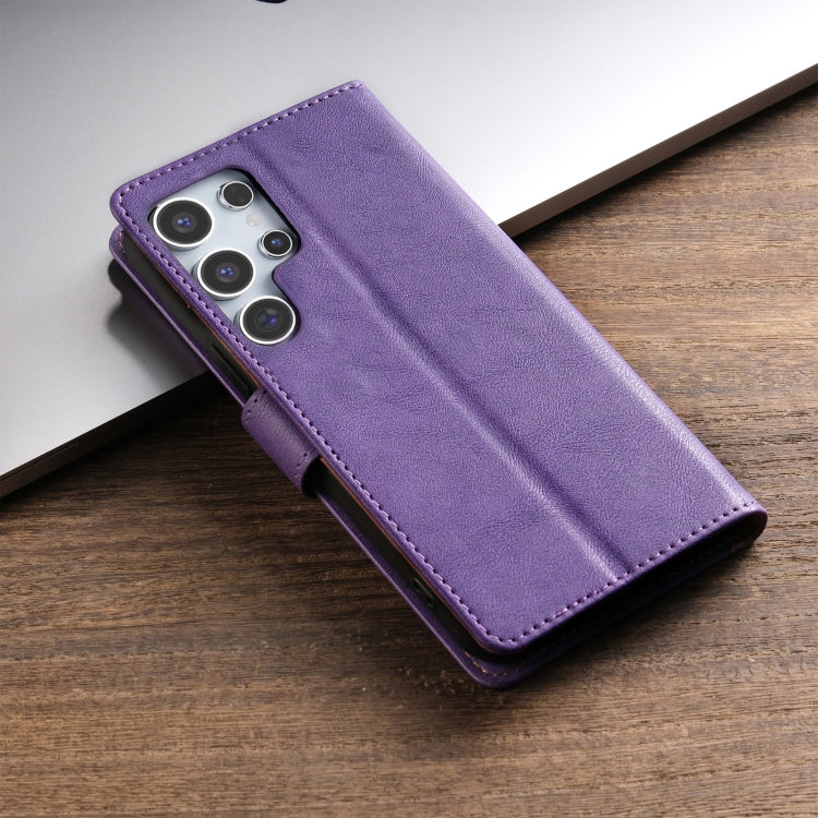 For Samsung Galaxy S23 Ultra 5G N.BEKUS CSJ-P1 Solid Color Leather Phone Case(Purple)