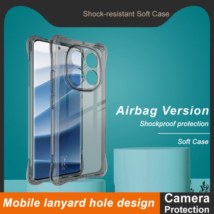 For Redmi Note 14 Pro+ 5G imak Shockproof Airbag TPU Phone Case(Transparent Black)